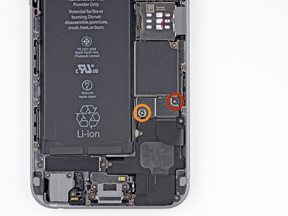 iPhone 6 Lightning Connector Assembly Replacement, Removing the battery connector bracket screws: step 9, image 1 of 1