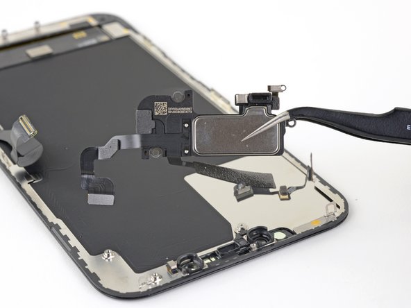 تعویض بلندگو و سنسور جلوی گوشی iPhone 12 Pro Max، مجموعه بلندگو و سنسور جلو را بردارید: مرحله 32، تصویر 1 از 3